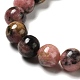 Natural Rhodonite Round Beads Strand(G-E583-01A)-3