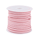 Ярко-розовый плоский шнур из искусственной замши диаметром 3x1.5 мм(X-LW-R003-28)-2