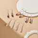 5 Pairs 5 Style Natural Mixed Gemstone Bullet Dangle Earrings(EJEW-JE05079)-2