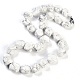 Natural Howlite Nuggets Beaded Necklaces for Women Men(NJEW-K388-01N)-1