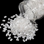 MIYUKI Half TILA Beads, Japanese Seed Beads, 2 Hole, (HTL511) Crystal Ceylon, 5x2.3x1.9mm, Hole: 0.8mm, about 250pcs/10g(X-SEED-J020-HTL511)
