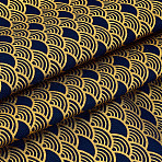 Japanese-style Cotton Fish Scale Pattern Fabric for Clothing & Decor, Midnight Blue, 1500x0.2mm(DIY-CY0004-07)