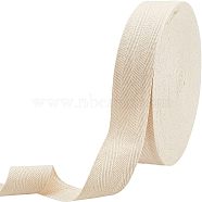 Cotton Cotton Twill Tape Ribbons, Herringbone Ribbons, for Home Decoration, Wrapping Gifts & DIY Crafts Decoration, Antique White, 35mm(OCOR-WH0057-30F-03)