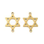 Ion Plating(IP) 201 Stainless Steel Connector Charms, Star of David Links, Golden, 21.5x15.5x1mm, Hole: 1.6mm(STAS-A090-23G)