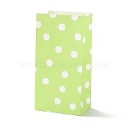 Rectangle Kraft Paper Bags, None Handles, Gift Bags, Polka Dot Pattern, Green Yellow, 9.1x5.8x17.9cm(CARB-K002-03A-02)