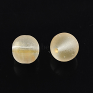 Spray Painted Glass Round Bead Strands, Light Yellow, 6mm, Hole: 1.3~1.6mm, about 133pcs/strand, 31.4 inch(DGLA-Q015-6mm-21)
