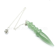 Natural Green Aventurine Dowsing Pendulum Big Pendants, Cone Charm, Reiki Wicca Witchcraft Balancing Pointed Pendant Pendulum, 885mm(PW-WG71136-09)