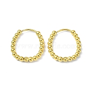 Real 18K Gold Plated 316 Stainless Steel Hoop Earrings, Oval, 19x2.5mm(EJEW-L267-005G-01)