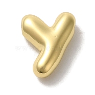 Brass Pendants, Long-Lasting Plated, Real 18K Gold Plated, Letter Y, 10x8x3.5mm, Hole: 1.4mm(KK-S391-02G-Y)