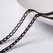 304 Stainless Steel Twisted Chain Curb Chains, Unwelded, with Spool, Electrophoresis Black, 4~5x3x0.8mm, about 32.8 Feet(10m)/roll(CHS-H007-29B)