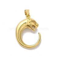 PVD Vacuum Plating 304 Stainless Steel Pendants, Golden, Leopard, 35.5x27x12mm, Hole: 10x4.5mm(STAS-B069-42G-02)