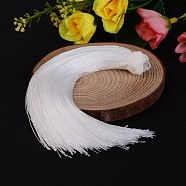 Beautiful Design Nylon Tassel Pendant Decorations, White, 160x18mm, Hole: 4mm(NWIR-I007-41)