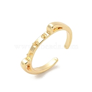 Brass Open Cuff Ring Settings, for Half-drilled Beads, Golden, 2.5mm, Adjustable(KK-G518-06G-01)