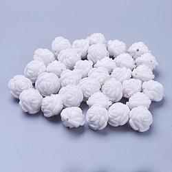 White Flower Acrylic Beads, about 16mm wide, 16mm long, hole: 1.8mm(X-MACR-S635-16mm-2)