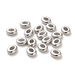 CCB CCB Acrylic European Beads, Flat Oval, Platinum, 8.6x7x3.1mm, Hole: 4.3x2.8mm(CCB-U001-02P)