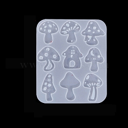 Food Grade DIY Silicone Pendant Molds, Decoration Making, Resin Casting Molds, For UV Resin, Epoxy Resin Jewelry Making, White, Mushroom, 135x113x5mm(PW-WG86182-05)