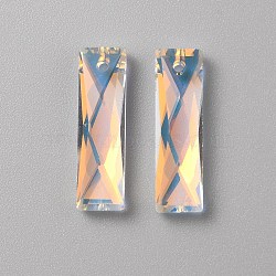 Glass Pendants, Rectangle, Crystal AB, 25x7x5mm, Hole: 1.6mm(GLAA-TAC0025-03A)