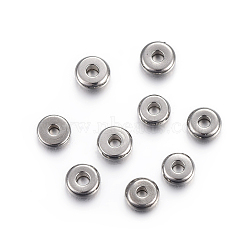 304 Stainless Steel Spacer Beads, Flat Round, Stainless Steel Color, 4x1.2mm, Hole: 1.2mm(STAS-F191-13P-A)