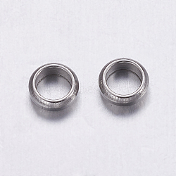 Tarnish Resistant 304 Stainless Steel Beads, Rondelle, Stainless Steel Color, 4x1.5mm, Hole: 3mm(STAS-K146-064-4mm)