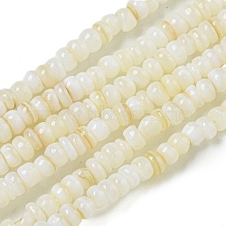 Dyed Natural Freshwater Shell Beads Strands, Rondelle, WhiteSmoke, 1~4.5x4~4.5x2~4.5mm, Hole: 0.5mm, about 159pcs/strand, 15.12''(38.4cm)(BSHE-G039-07N)