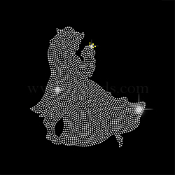 Glass Hotfix Rhinestone, Iron on Appliques, Costume Accessories, for Clothes, Bags, Pants, Human, 297x210mm(DIY-WH0303-229)