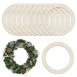 10Pcs Wreath Frames for Crafts, Wooden Floral Arranging Craft Rings, Beige, 200x2.5mm, Inner Diameter: 150mm(WOOD-FG0001-34)