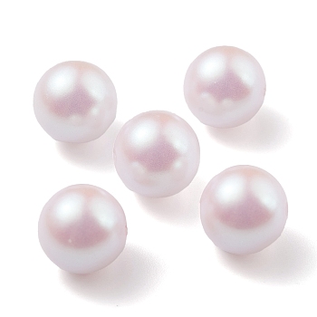 POM Plastic Beads, Imitation Pearl, Center Drilled, Round, Pink, 9.5~10mm, Hole: 1.2mm