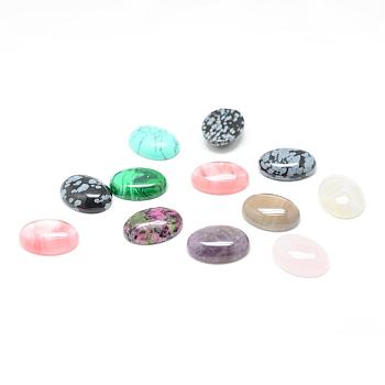 Natural & Synthetic Gemstone Cabochons, Mixed Style, Oval, Mixed Color, 25x18x7mm