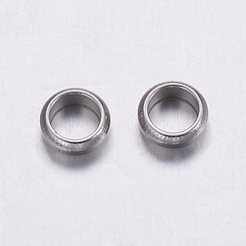 304 Stainless Steel Beads, Rondelle, Stainless Steel Color, 4x1.5mm, Hole: 3mm