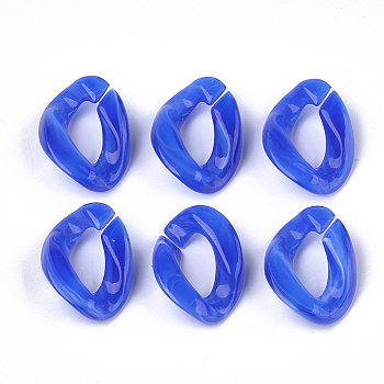 Acrylic Linking Rings, Quick Link Connectors, For Curb Chains Making, Imitation Gemstone Style, Twist, Royal Blue, 23x16.5x5.5mm, Hole: 11.5x6mm, about 580pcs/500g