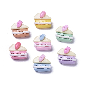 Opaque Cute Resin Decoden Cabochons, Imitation Food, Strawberry Cake, 12x13x8mm