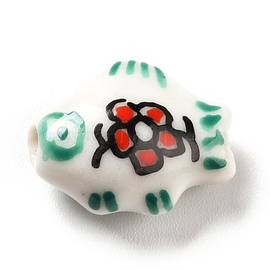 Handmade Printed Porcelain Beads(PORC-F005-03E)-2