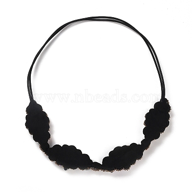 Retro Glass Rhinestone & Plastic Beaded Elastic Rubber Hair Headband for Women Girls(OHAR-B005-03)-2