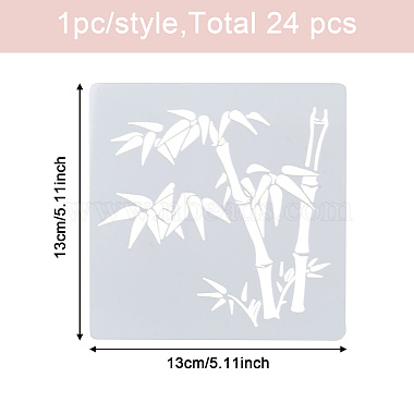 Cheriswelry 24 feuilles 24 styles pochoir à dessin en plastique(DIY-CW0001-13)-4