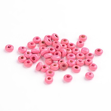 4mm Pink Abacus Wood Beads