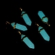 Luminous/Glow Bullet Glass Pointed Pendants(GLAA-K058-01G-01)-2