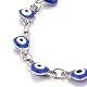 Enamel Heart with Evil Eye Link Chains Bracelet(BJEW-P271-07P-04)-2