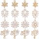 Nbeads 16pcs 4 Style Rack Plating Brass Micro Pave Clear Cubic Zirconia Charms(ZIRC-NB0001-85)-1