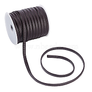 PU Imitation Leather Cord, for Clothing, Flat, Coconut Brown, 6x2mm, about 21.87 Yards(20m)/Roll(WL-WH0003-15A-01)