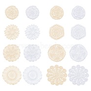 Cup Mat Cotton Coaster, Crochet Cotton Lace Coasters, for Drinks Home Decoration, Mixed Color, 100~170x2~3.5mm, 16pcs/set(AJEW-NB0001-84)
