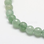 Natural Green Aventurine Beads Strands, Faceted, Round, 8mm, Hole: 1mm, about 49pcs/strand, 15.3 inch(G-M037-8mm-01)