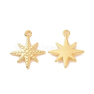Ion Plating(IP) 304 Stainless Steel Pendants, Star Charms, Golden, 17x14.5x2mm, Hole: 1.2mm(X-STAS-F293-38G)