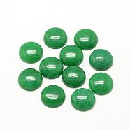 Natural White Jade Cabochons, Dyed, Half Round/Dome, Sea Green, 12x5mm(G-R416-12mm-08)