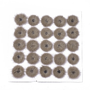 Faux Mink Fur Ball Decoration, Pom Pom Ball, For DIY Craft, Hollow, Camel, 4~5cm, about 25pcs/board(FIND-S320-03E)