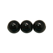 Synthetic Black Stone Beads Strands, Round, Painted, Black, 4mm, Hole: 1mm(X-G-H1628-4mm-1)