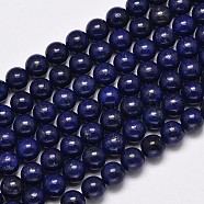 Dyed Natural Lapis Lazuli Round Beads Strands, 4mm, Hole: 1mm, about 88~92pcs/strand, 15.1 inch(X-G-M169-4mm-05)