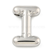 Non-Tarnish 304 Stainless Steel Pendants, Letter Charm, Letter I, 19.5x12x5mm, Hole: 1.5mm(STAS-B071-01P-I)