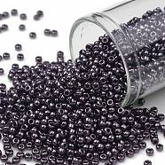 TOHO Round Seed Beads, Japanese Seed Beads, (607) High Metallic Violet, 11/0, 2.2mm, Hole: 0.8mm, about 1110pcs/10g(X-SEED-TR11-0607)
