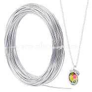 Aluminum Wire, Round, Bendable Flexible Craft Wire, with Spool, Silver, 17 Gauge, 1.2mm, about 131.23 Feet(40m)/Bag(AW-SC0001-04G)