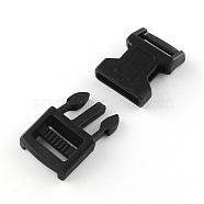 POM Plastic Side Release Buckles, Survival Bracelet Clasps, Black, 43x20.5x7mm, Hole: 16x3mm(KY-R001-01)